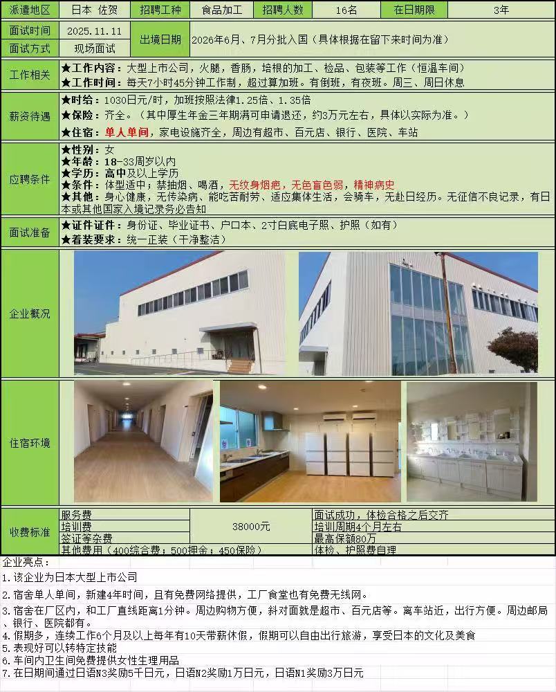 招聘女工日本项目